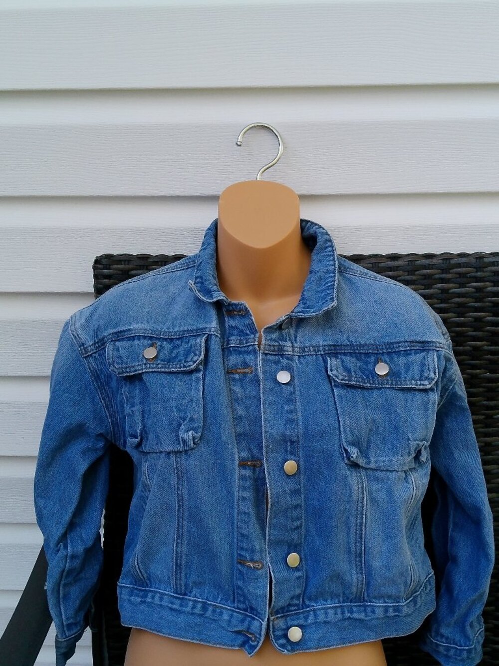SIZE XL GIRLS JEAN JACKET QUARTER LENGTH SLEEVE